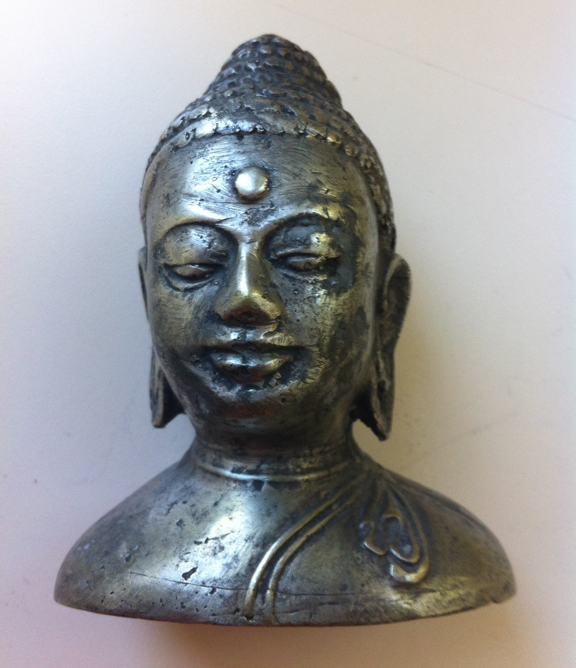 Buddha Head Statue, 4.25" tall - Click Image to Close